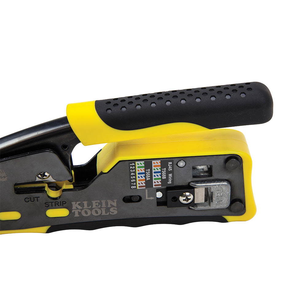 Ratcheting Ethernet Cable Crimper / Stripper / Cutter, for Pass-Thru™ | VDV226-110 - Cable Connection & Supply 