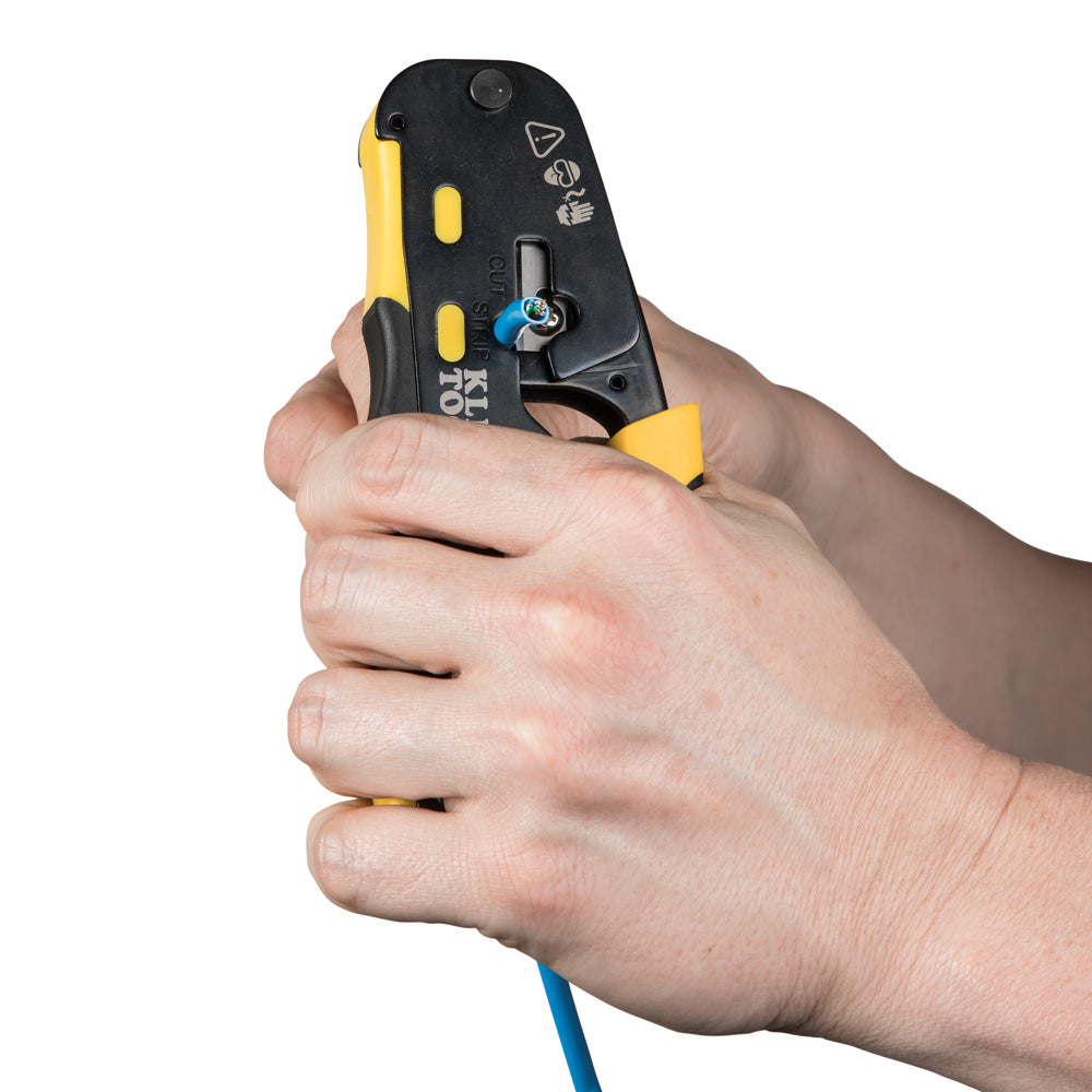 Ratcheting Ethernet Cable Crimper / Stripper / Cutter, for Pass-Thru™ | VDV226-110 - Cable Connection & Supply 